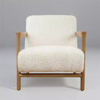 Art Leon Wood and Fabric Accent Chair
