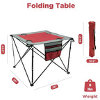 Tavolo da vino portatile pieghevole da esterno blu/rosso con portabicchieri – 4 posti