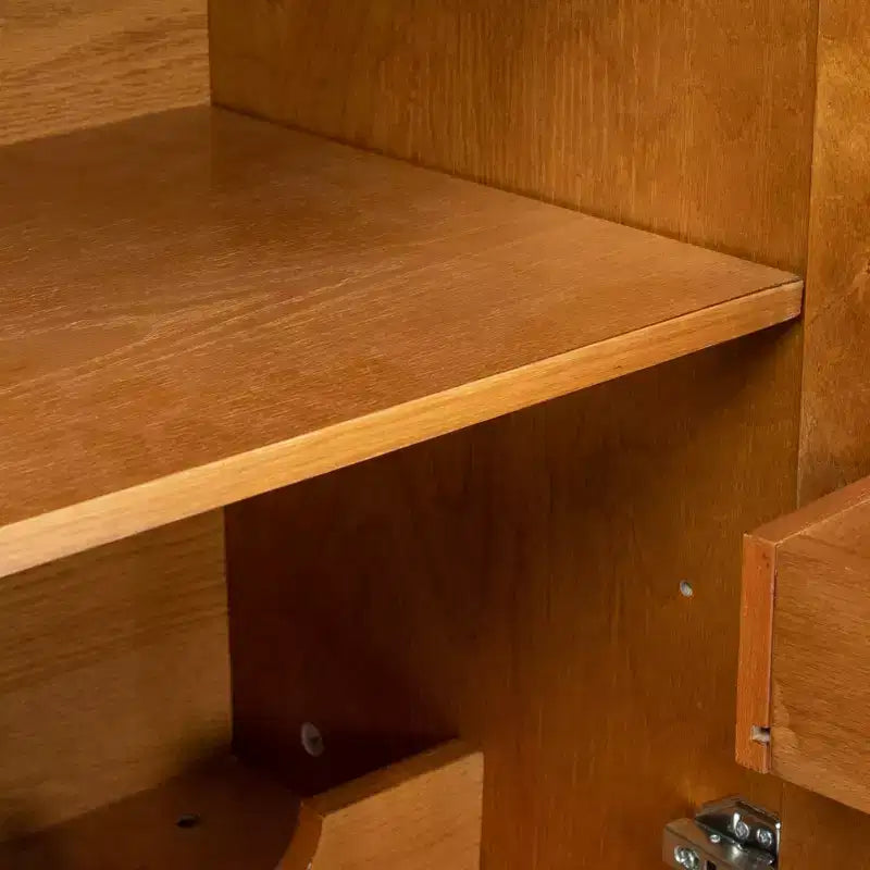 Mobile Bar in Legno Marrone con Portabottiglie e Ripiani Regolabili, Montaggio per Una Persona