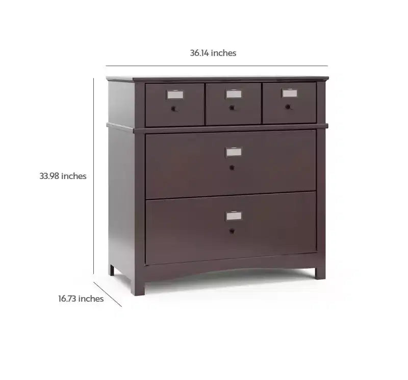 Cassettiera a 3 cassetti espresso/bianco – legno, anti-ribaltamento, dai 2 anni in su, montaggio per 1 persona