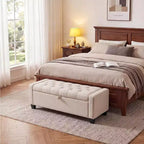 Beige/Grigio | Panchina Contenitore Imbottita | Posto a Sedere per 1 Persona