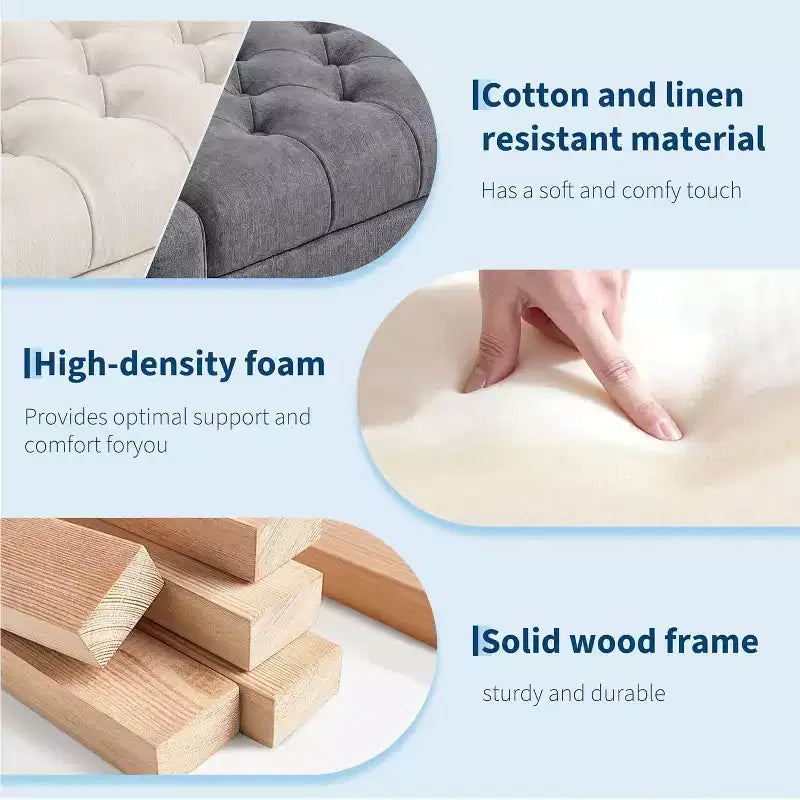 Beige/Grigio | Panchina Contenitore Imbottita | Posto a Sedere per 1 Persona