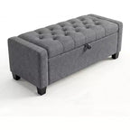 Beige/Grigio | Panchina Contenitore Imbottita | Posto a Sedere per 1 Persona