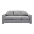 Divano a 3 posti in ciniglia con schienale curvo, Beige / Grigio / Verde