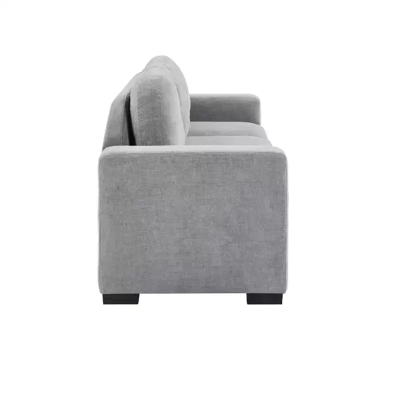Divano a 3 posti in ciniglia con schienale curvo, Beige / Grigio / Verde