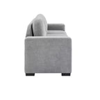 Divano a 3 posti in ciniglia con schienale curvo, Beige / Grigio / Verde