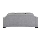 Divano a 3 posti in ciniglia con schienale curvo, Beige / Grigio / Verde