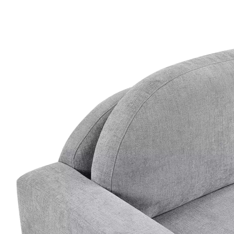 Divano a 3 posti in ciniglia con schienale curvo, Beige / Grigio / Verde