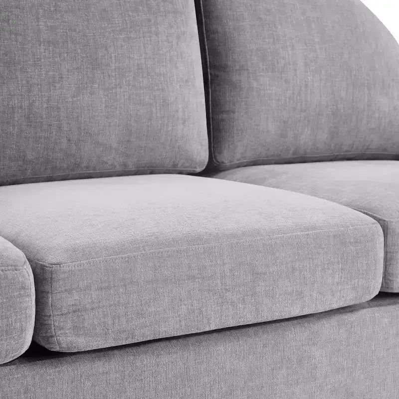 Divano a 3 posti in ciniglia con schienale curvo, Beige / Grigio / Verde