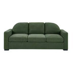 Divano a 3 posti in ciniglia con schienale curvo, Beige / Grigio / Verde