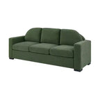 Divano a 3 posti in ciniglia con schienale curvo, Beige / Grigio / Verde