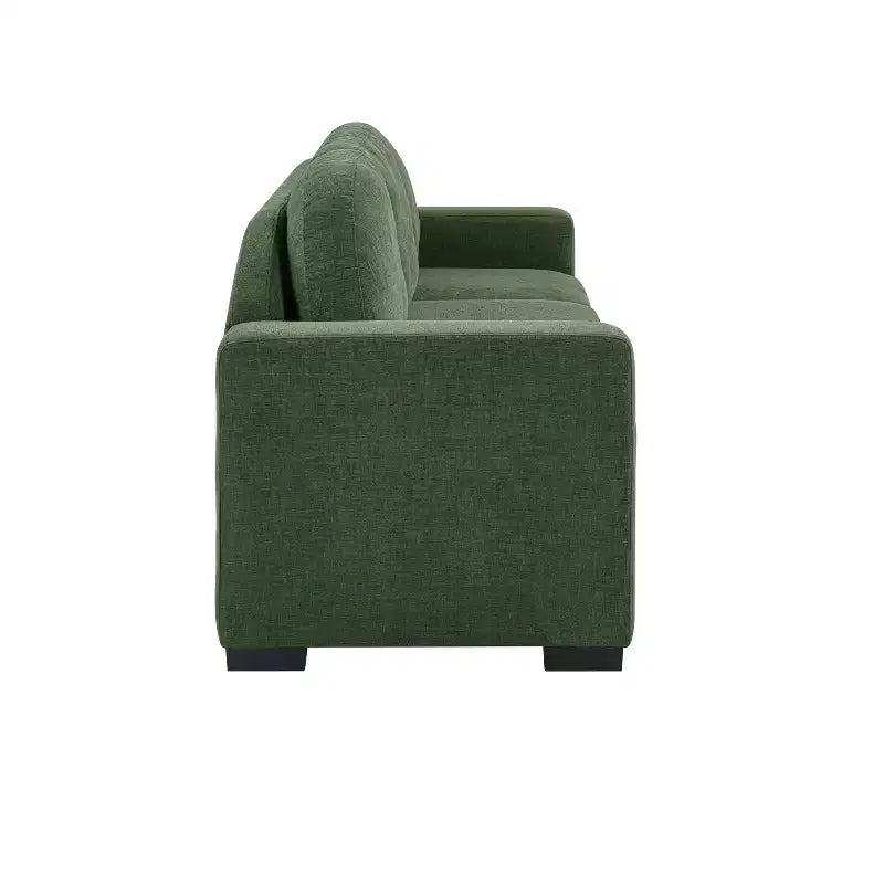 Divano a 3 posti in ciniglia con schienale curvo, Beige / Grigio / Verde