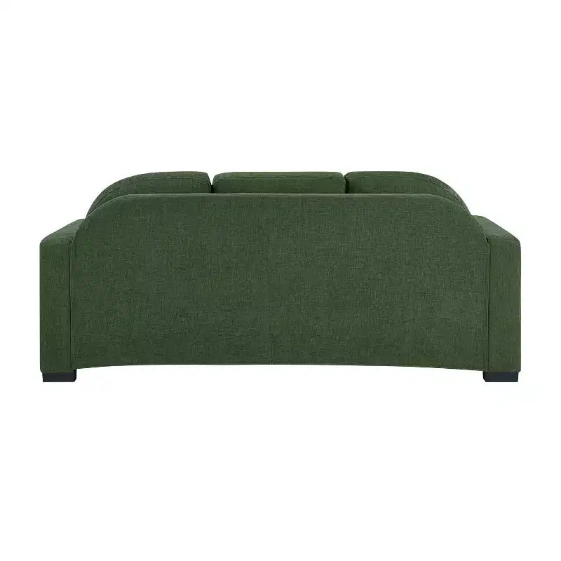 Divano a 3 posti in ciniglia con schienale curvo, Beige / Grigio / Verde