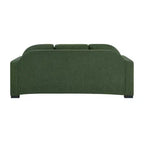 Divano a 3 posti in ciniglia con schienale curvo, Beige / Grigio / Verde