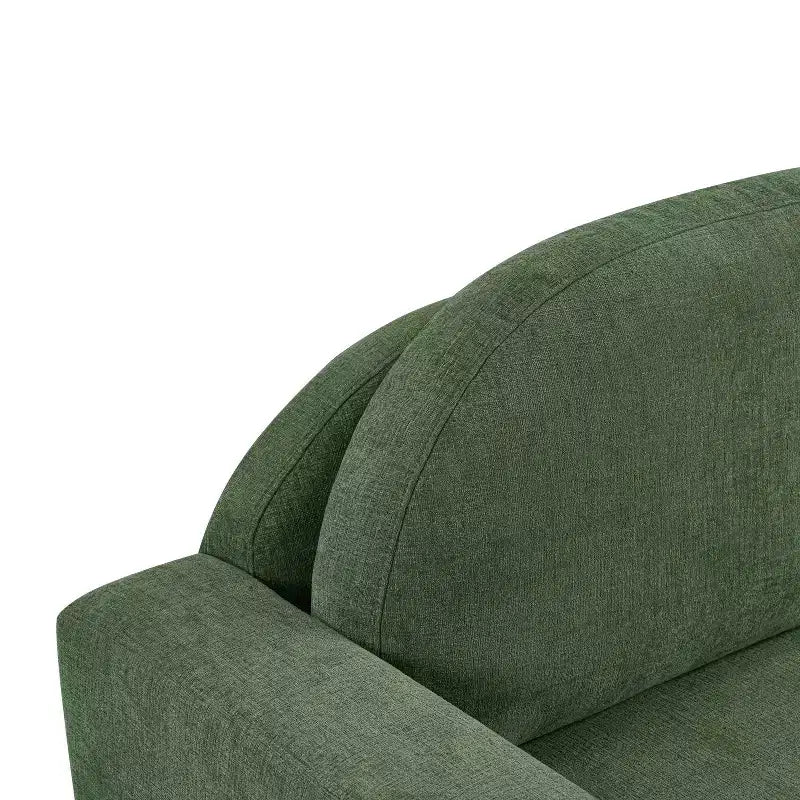 Divano a 3 posti in ciniglia con schienale curvo, Beige / Grigio / Verde