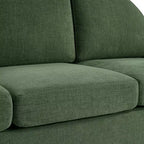 Divano a 3 posti in ciniglia con schienale curvo, Beige / Grigio / Verde