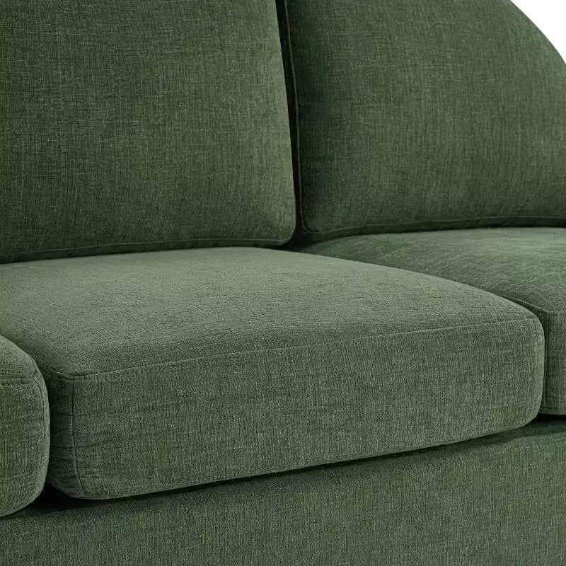 Divano a 3 posti in ciniglia con schienale curvo, Beige / Grigio / Verde