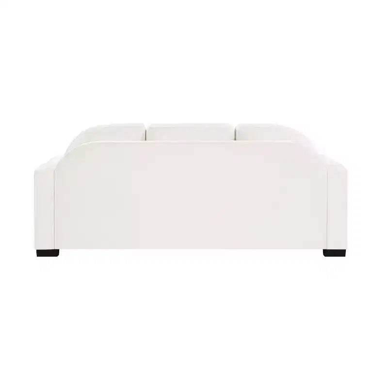 Divano a 3 posti in ciniglia con schienale curvo, Beige / Grigio / Verde