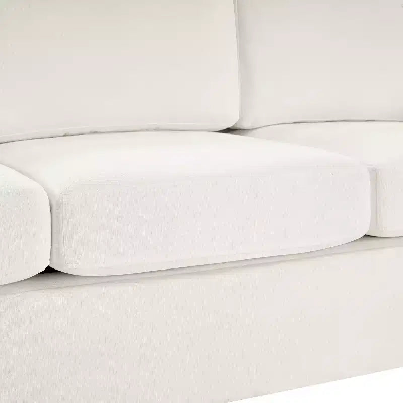 Divano a 3 posti in ciniglia con schienale curvo, Beige / Grigio / Verde