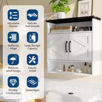 Mobiletto da bagno bianco a parete con ante scorrevoli, ripiano regolabile e cassetto, per 1-2 persone