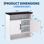 Wall Mounted Bathroom Cabinet with Barn Doors Medicine Cabinet Over Toilet Adjustable Shelf Drawer Storage for Bathroom Kitchen Laundry Entryway