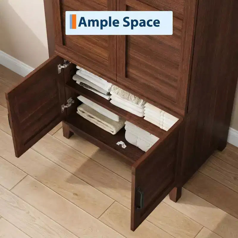 Armadio a 4 ante freestanding con appendiabiti e ripiani regolabili, 53 cm P × 80 cm L × 183 cm A