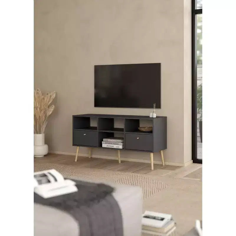 Mobile TV in rovere con 2 cassetti e 4 ripiani, montaggio a 2 persone