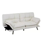 Divano letto futon convertibile nero/marrone/grigio/nero opaco/bianco – Similpelle, schienale e braccioli regolabili, 3 posti