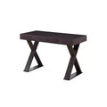 Trendy Desk with Drawer Espresso - Techni Mobili: X-Shaped Legs, Workstation, Laminated Surface