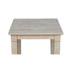 Tavolino rettangolare Off-White, Legno massiccio, 1 pezzo