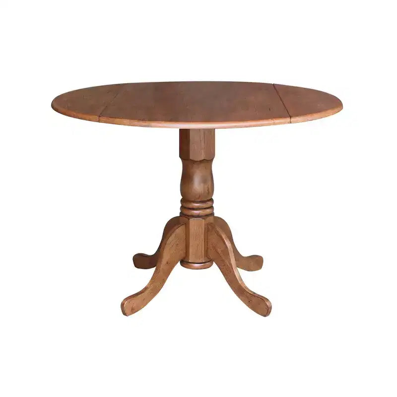 Tavolo da pranzo rotondo con ante a ribalta da 42" e 2 sedie senza braccioli, set da 3 pezzi, per 2 persone – Hickory/Washed Coal