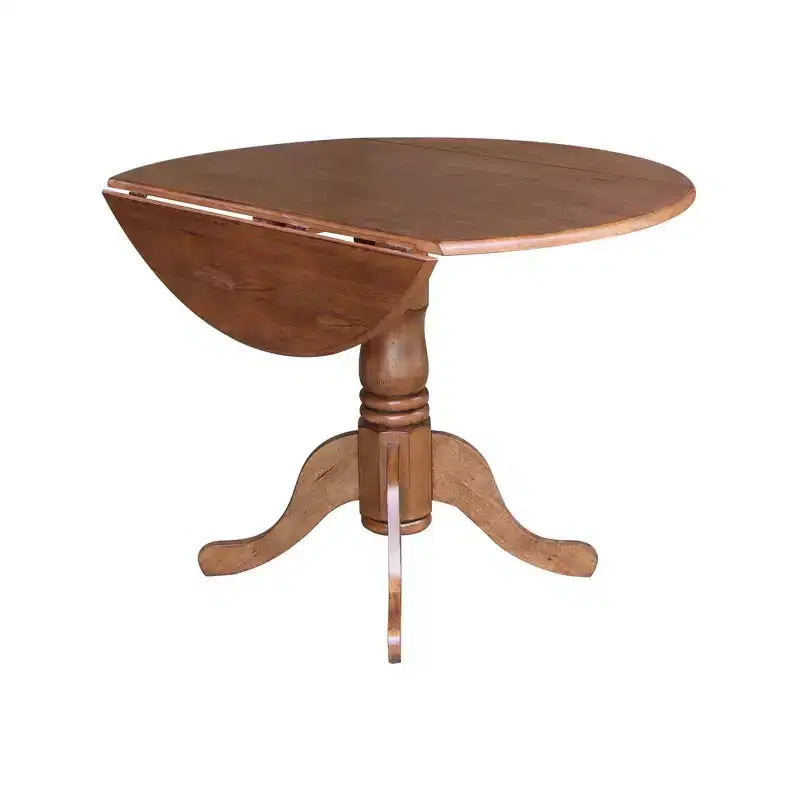 Tavolo da pranzo rotondo con ante a ribalta da 42" e 2 sedie senza braccioli, set da 3 pezzi, per 2 persone – Hickory/Washed Coal