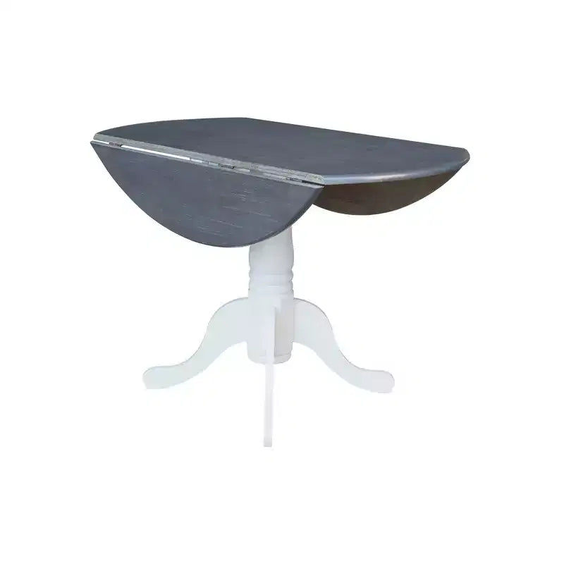 Tavolo da pranzo rotondo con ante a ribalta da 42" e 2 sedie senza braccioli, set da 3 pezzi, per 2 persone – Hickory/Washed Coal