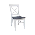 Tavolo da pranzo rotondo con ante a ribalta da 42" e 2 sedie senza braccioli, set da 3 pezzi, per 2 persone – Hickory/Washed Coal