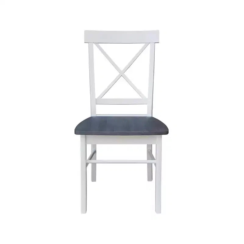 Tavolo da pranzo rotondo con ante a ribalta da 42" e 2 sedie senza braccioli, set da 3 pezzi, per 2 persone – Hickory/Washed Coal