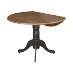 Tavolo da pranzo rotondo con ante a ribalta da 42" e 2 sedie senza braccioli, set da 3 pezzi, per 2 persone – Hickory/Washed Coal