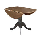 Tavolo da pranzo rotondo con ante a ribalta da 42" e 2 sedie senza braccioli, set da 3 pezzi, per 2 persone – Hickory/Washed Coal