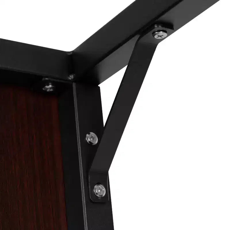 Scrivania industriale monoposto, 47", piano in mogano/acero/grigio rustico/noce, struttura nera/bianca