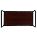 Scrivania industriale monoposto, 47", piano in mogano/acero/grigio rustico/noce, struttura nera/bianca
