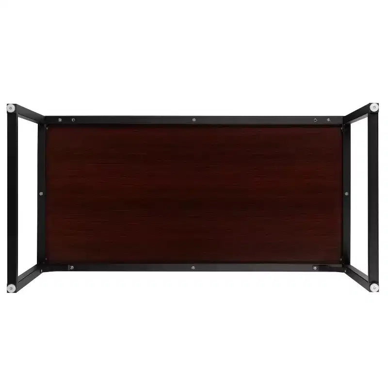 Scrivania industriale monoposto, 47", piano in mogano/acero/grigio rustico/noce, struttura nera/bianca