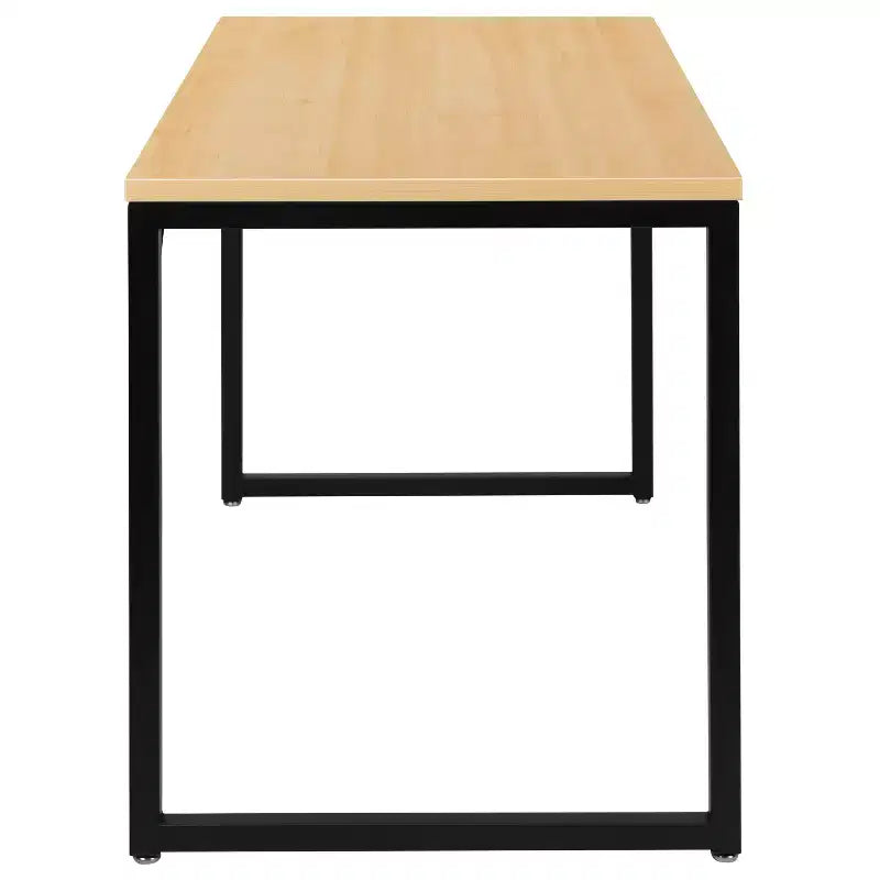 Scrivania industriale monoposto, 47", piano in mogano/acero/grigio rustico/noce, struttura nera/bianca