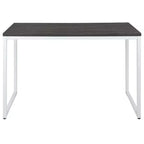 Scrivania industriale monoposto, 47", piano in mogano/acero/grigio rustico/noce, struttura nera/bianca