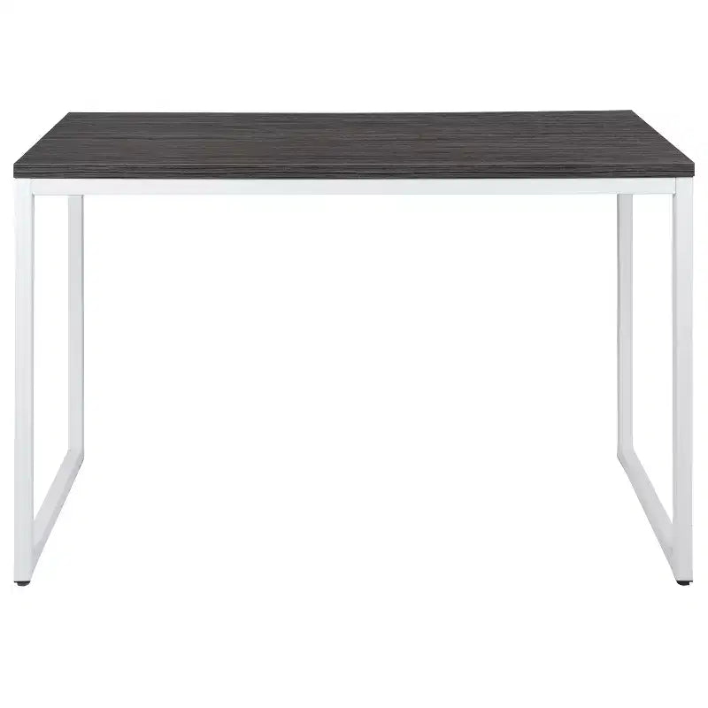 Scrivania industriale monoposto, 47", piano in mogano/acero/grigio rustico/noce, struttura nera/bianca