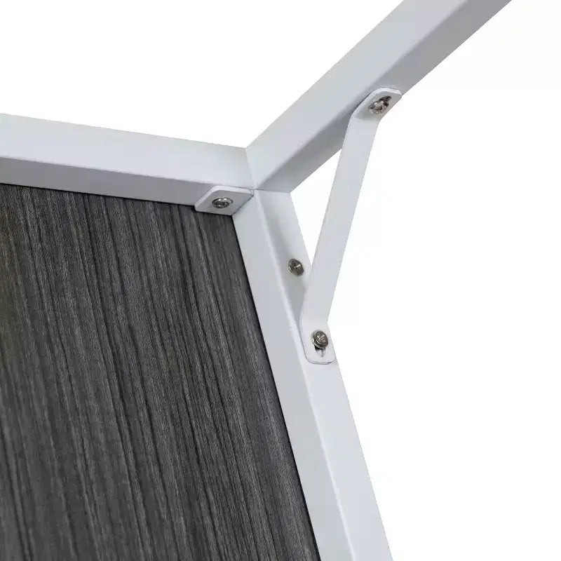 Scrivania industriale monoposto, 47", piano in mogano/acero/grigio rustico/noce, struttura nera/bianca