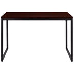 Scrivania industriale monoposto, 47", piano in mogano/acero/grigio rustico/noce, struttura nera/bianca