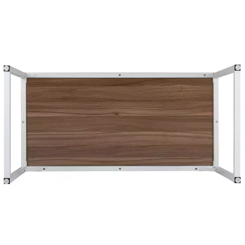 Scrivania industriale monoposto, 47", piano in mogano/acero/grigio rustico/noce, struttura nera/bianca
