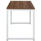 Scrivania industriale monoposto, 47", piano in mogano/acero/grigio rustico/noce, struttura nera/bianca