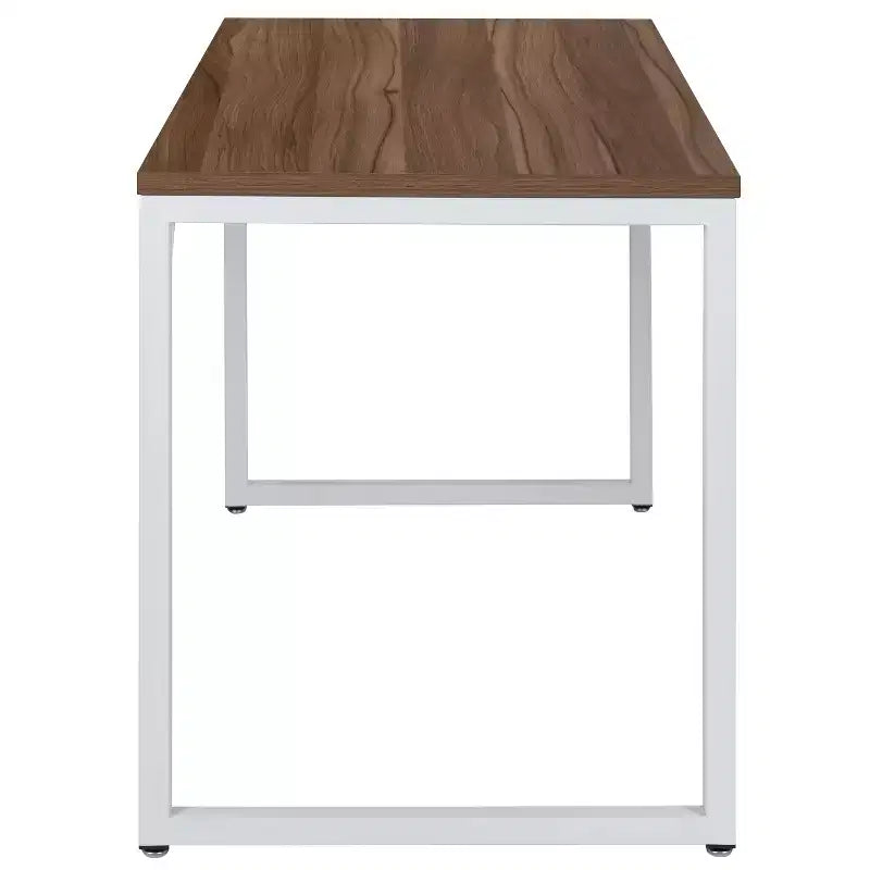 Scrivania industriale monoposto, 47", piano in mogano/acero/grigio rustico/noce, struttura nera/bianca