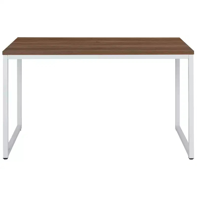 Scrivania industriale monoposto, 47", piano in mogano/acero/grigio rustico/noce, struttura nera/bianca