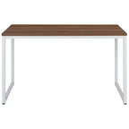 Scrivania industriale monoposto, 47", piano in mogano/acero/grigio rustico/noce, struttura nera/bianca